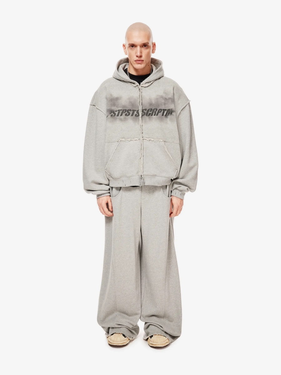 Зип Худи с принтом p.p.s., цвет: серый,  купить онлайн