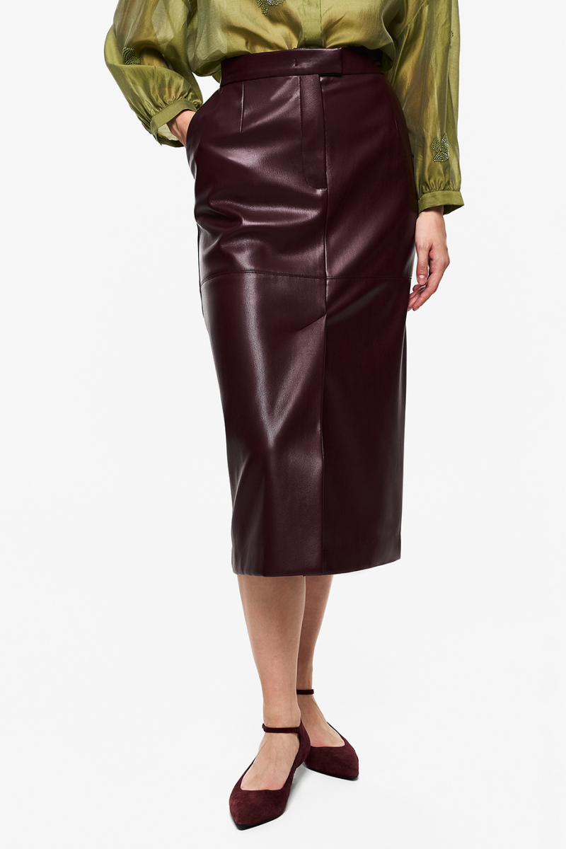 Юбка из экокожи DREAMS BY ALENA AKHMADULLINA, цвет: Бордовый, 225102101304211/114000 купить онлайн