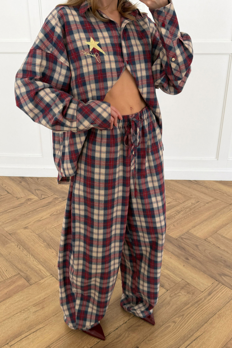 Брюки «бананы» в клетку