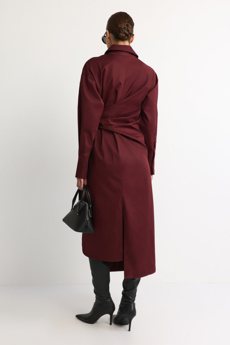 Платье из смесового хлопка TOPTOP, цвет: Бордовый, TTS.011.17060.330 купить онлайн