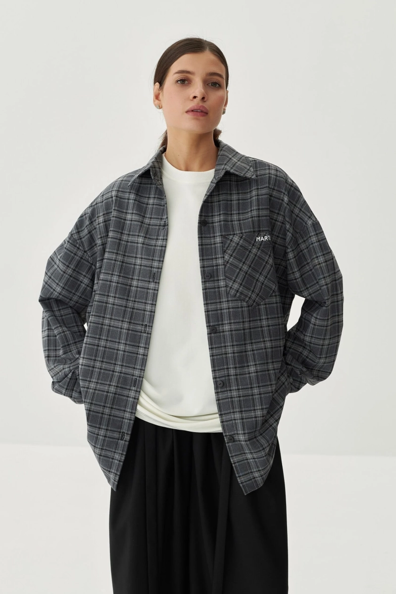 Рубашка PLAID 3.0 MÁRTE, цвет: серый,  купить онлайн