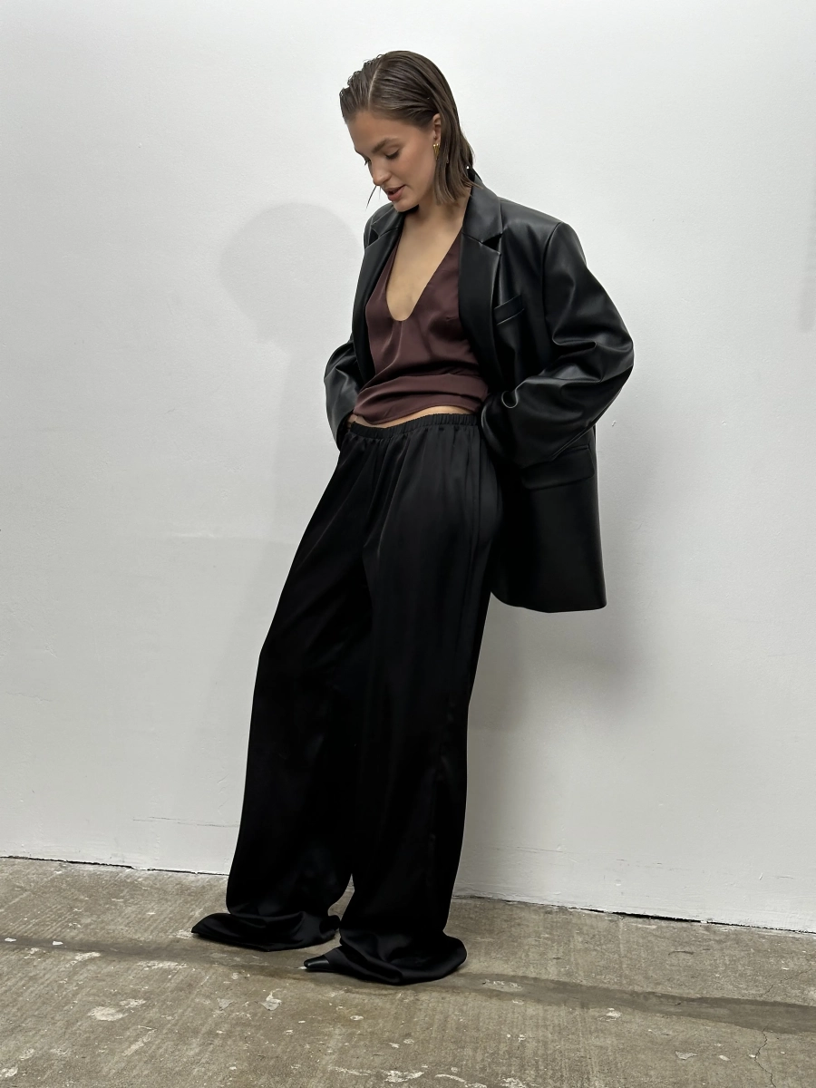 Пиджак LEATHER BATYA BLACK YONS, цвет: Черный,  купить онлайн