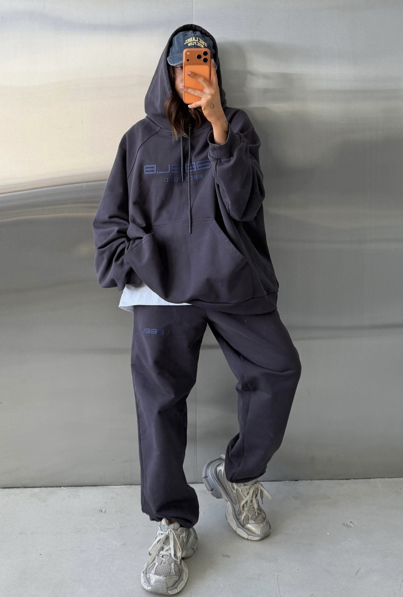 Худи овер-фит (серый) Label .B, цвет: серый,  купить онлайн