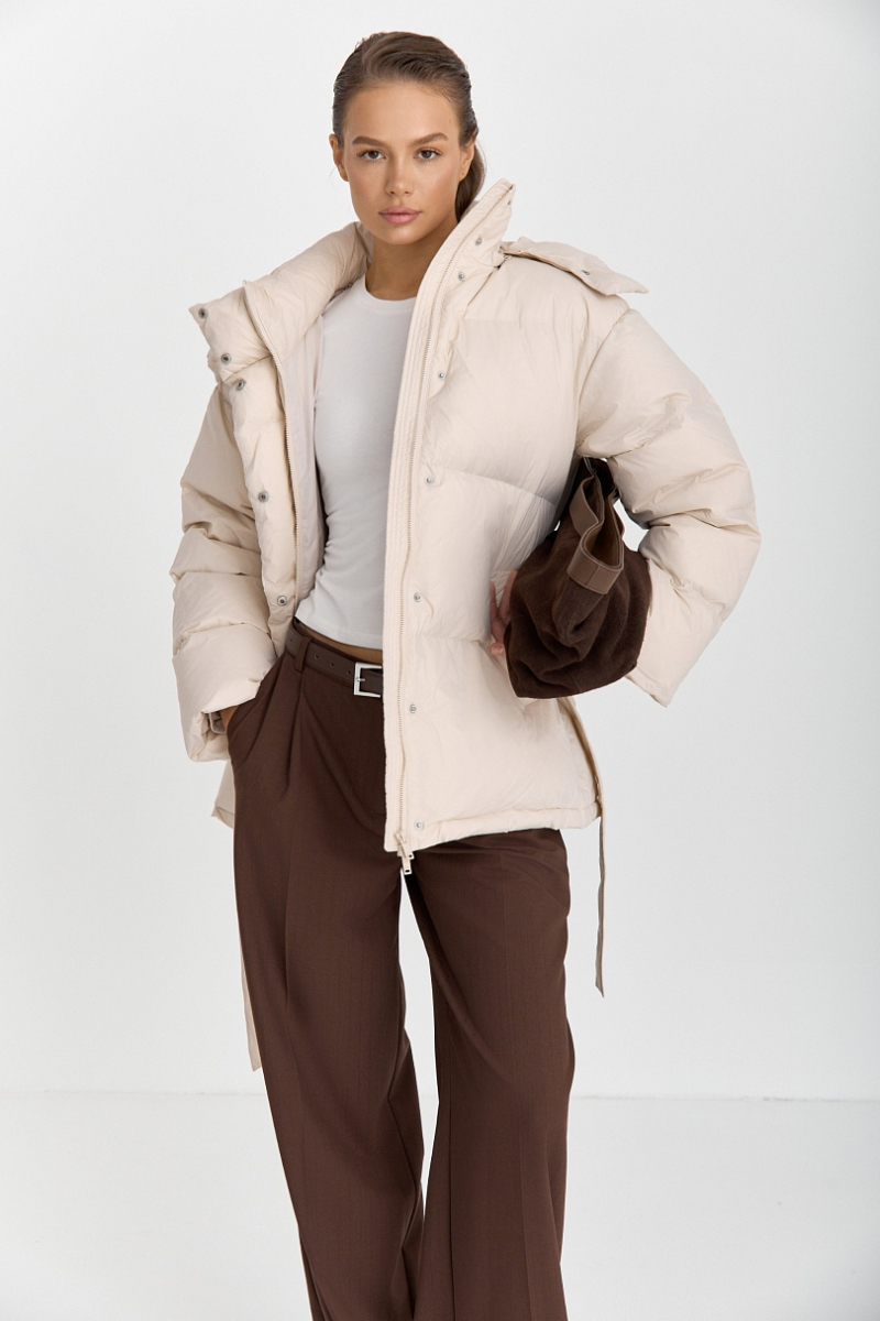 Куртка с наполнителем пуха и пера Ricoco, цвет: молочный, 5008/2 купить онлайн