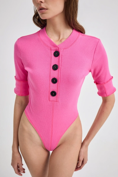 Боди с пуговицами Shtripling, цвет: розовый, SHUND002PINK купить онлайн