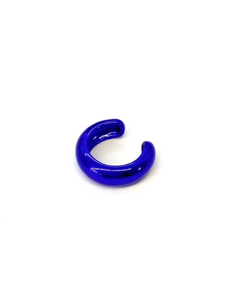 Серебряная серьга-кафф "Bubble" electric blue