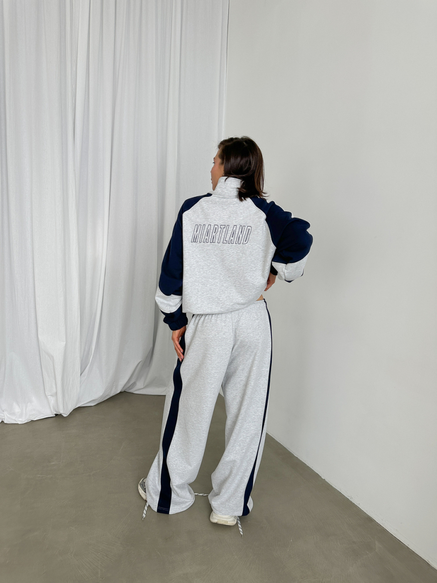 Олимпийка со вставками MIARTLAND, цвет: меланж-синий, НФ-00000873 купить онлайн