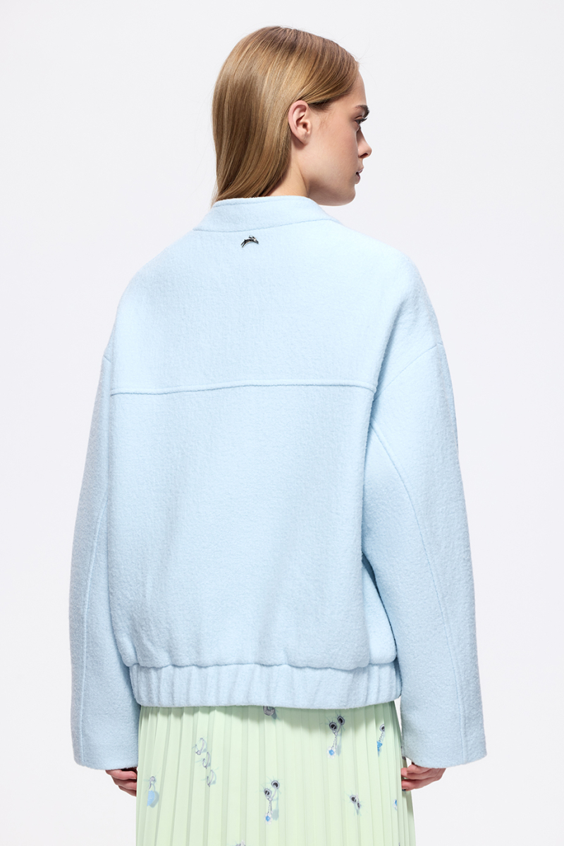 Бомбер из шерстяного букле DREAMS BY ALENA AKHMADULLINA, цвет: голубой, 126101010204439/411000 купить онлайн