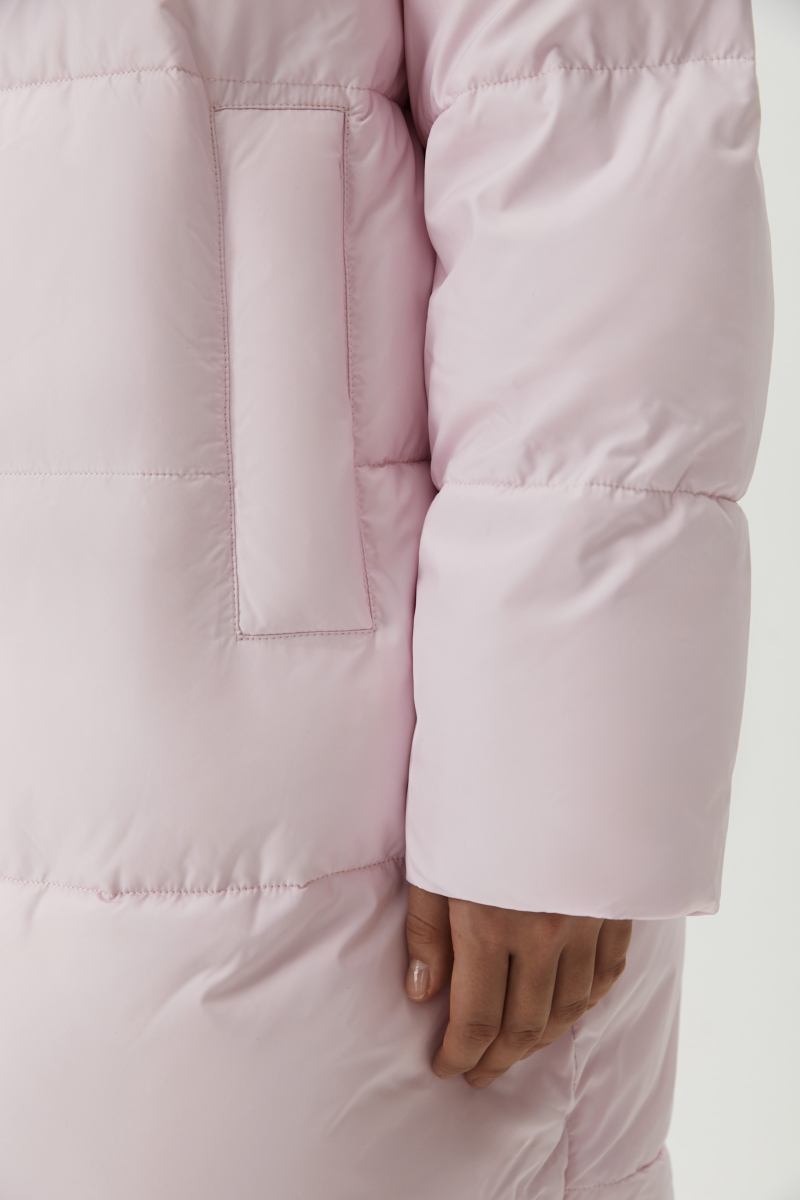 Пальто макси утепленное Charmstore, цвет: розовый, 506-16889-221 купить онлайн