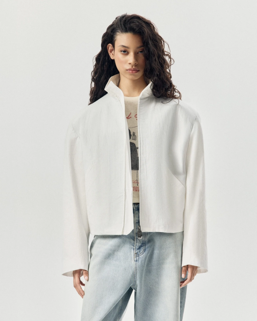 Куртка с объемными плечами NAIPACHE, цвет: белый, 2614012000 купить онлайн