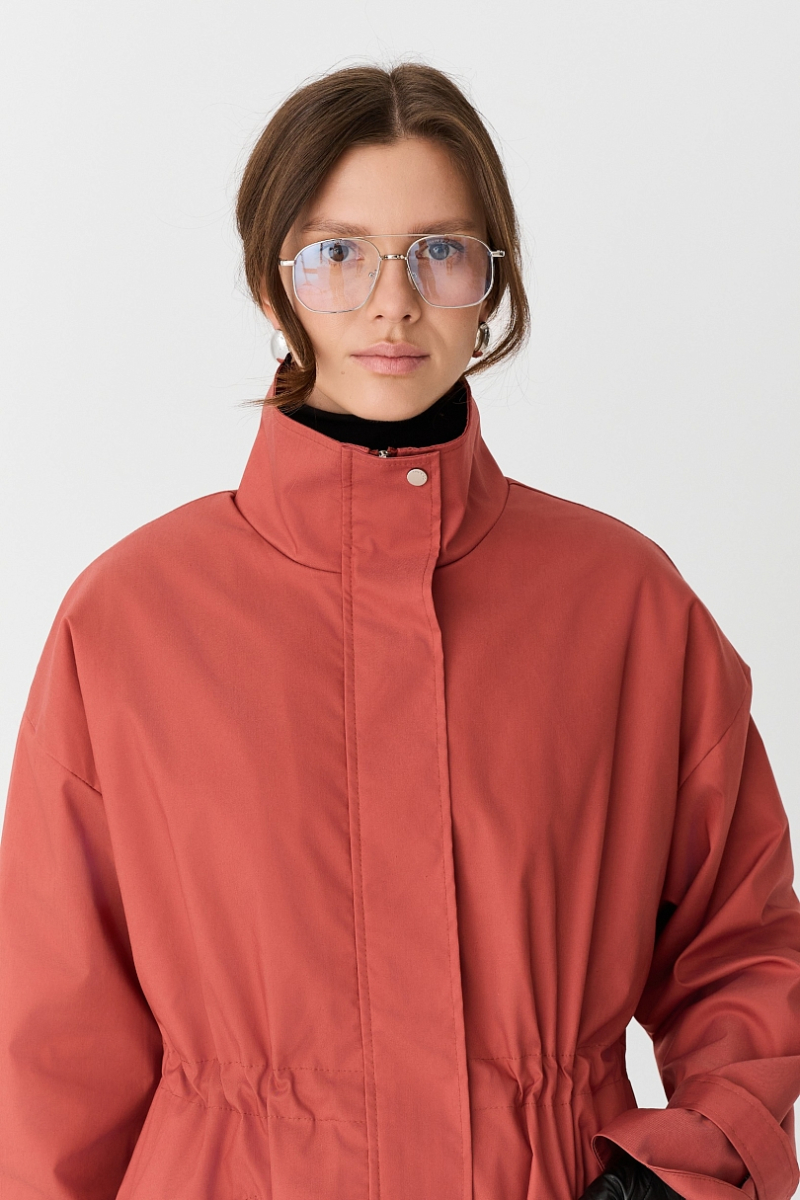 Ветровка из тенсела с хлопком со съемным утеплителем Ricoco, цвет: зимний ягодный, 6061u/1 купить онлайн