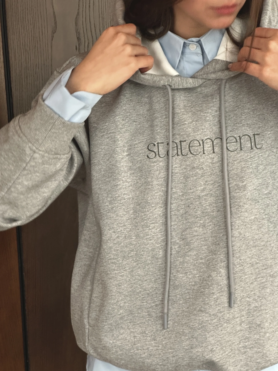 Худи утепленный essentials Ricoco, цвет: серый меланж, 7027/1 купить онлайн