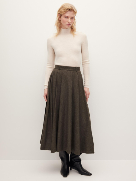 Юбка миди в складку Chaika, цвет: хаки, AW25SK04-81 купить онлайн