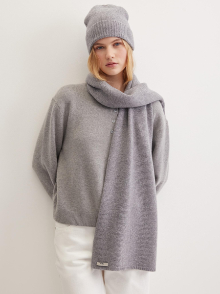 Шарф из шерсти мериноса и кашемира Chaika, цвет: графитовый AW25SF02-14 купить онлайн