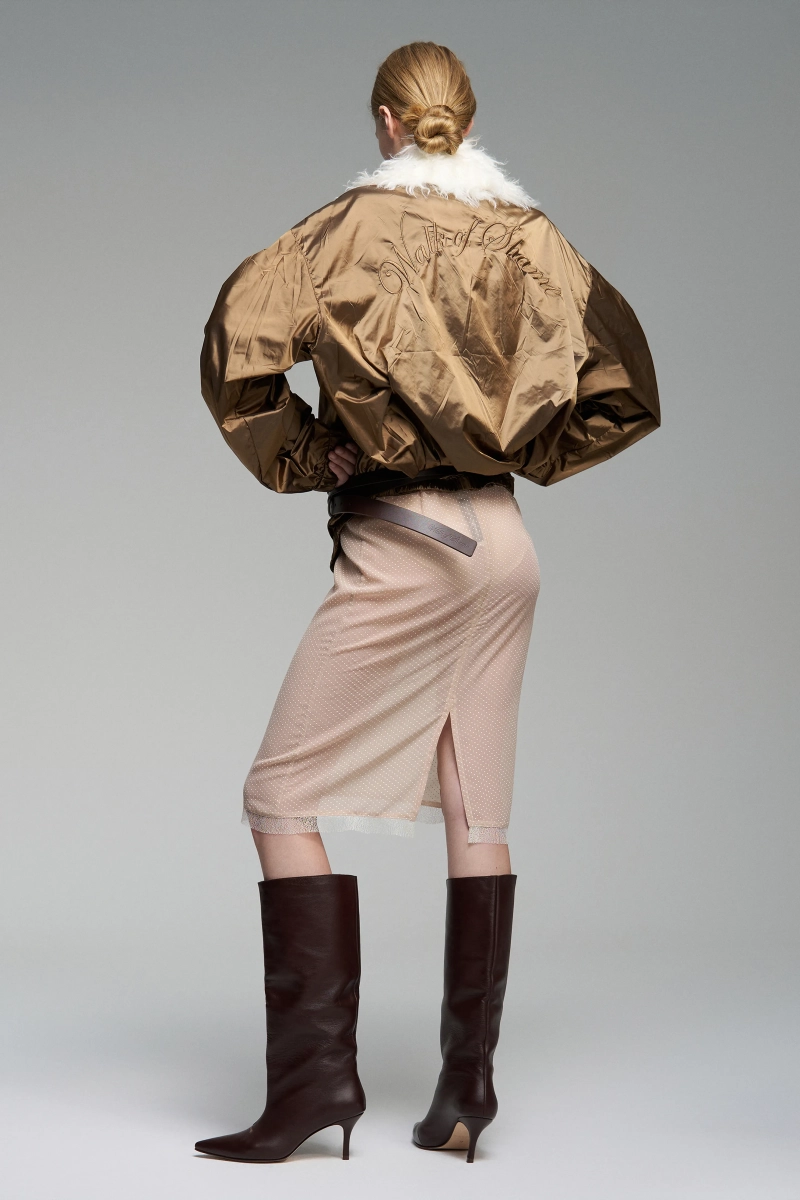 Бомбер из нейлона с вышивкой WALK OF SHAME, цвет: коричневый, MC026/FW2526 купить онлайн