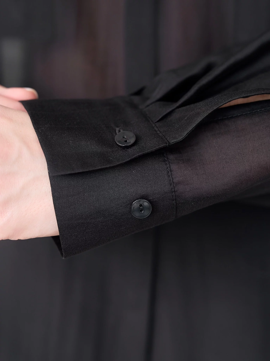 Блуза-рубашка воздушная I.B.W., цвет: Черный, BL030 купить онлайн