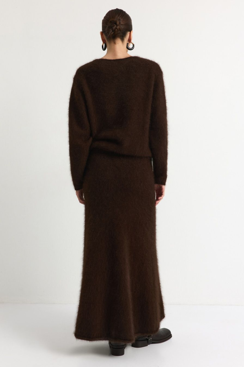 Юбка из смесовой ангорской шерсти TOPTOP, цвет: коричневый, TTS.072.18201.700 купить онлайн