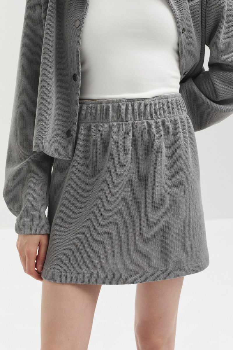 Юбка из фактурного трикотажа marte, цвет: серый,  купить онлайн