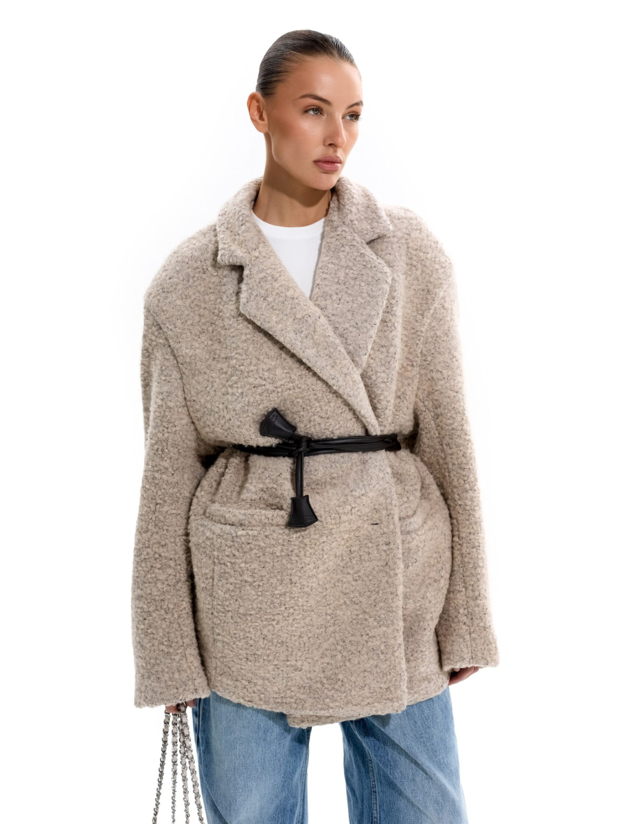 Пальто из смесовой шерсти ANOTHER SELECT, цвет: бежевый, 00061 купить онлайн