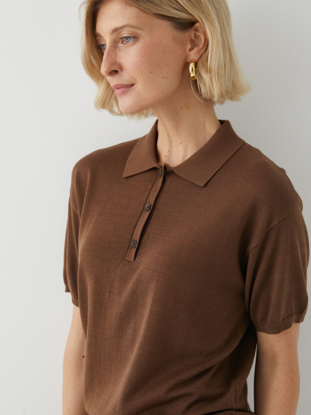 Поло вязаное Marou, цвет: коричневый, Mar_26021403 купить онлайн