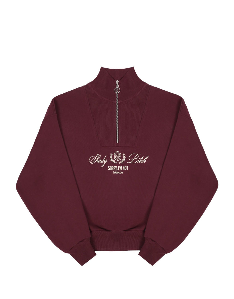 Свитшот с вышивкой SORRY, I’M NOT, цвет: Бордовый,  купить онлайн