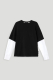 Футболка с рукавами рубашки FLIGEL, цвет: BLK/WHT, LSS.003.431 со скидкой купить онлайн