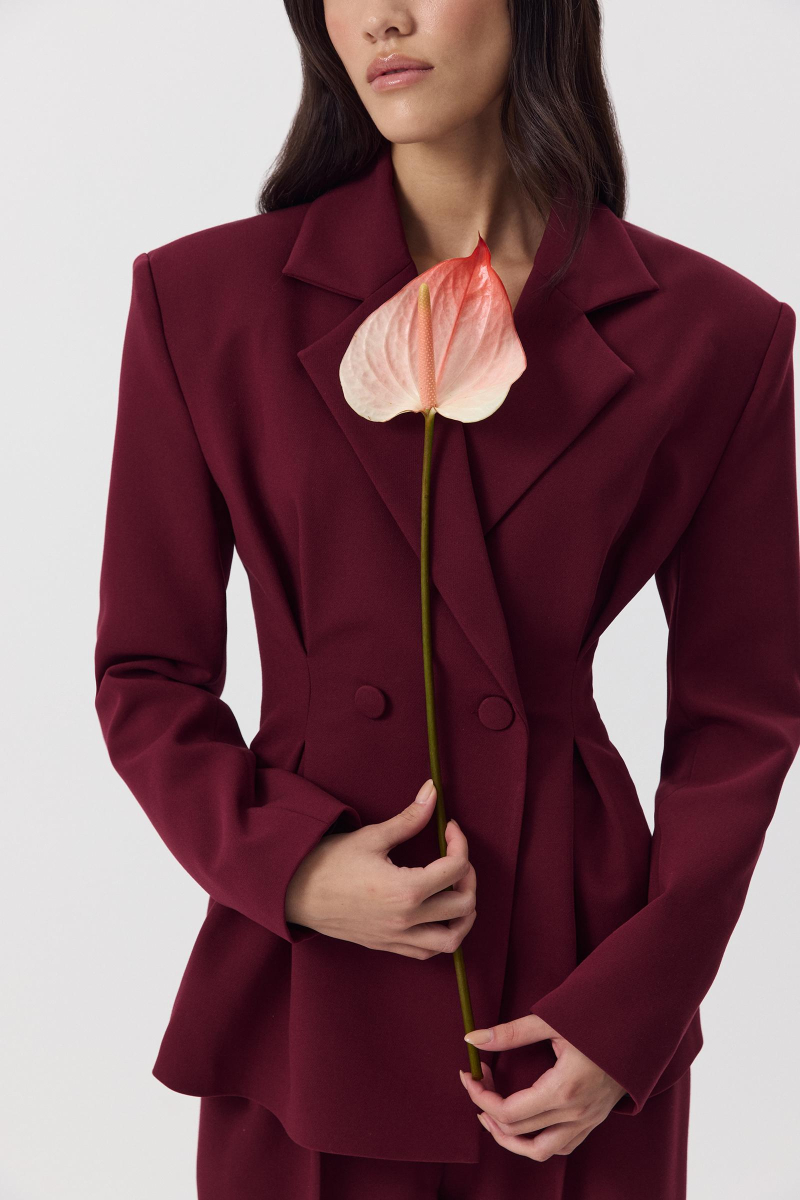 Жакет с защипами Charmstore, цвет: винный, 109-396103-451 купить онлайн