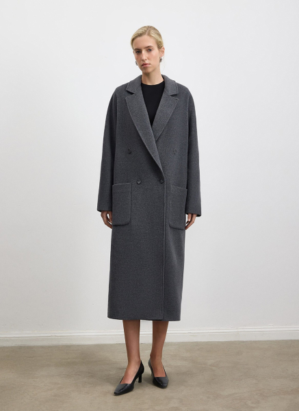 Пальто двубортное из шерсти и кашемира ALL WE NEED, цвет: серый, 2602W5112-03 купить онлайн