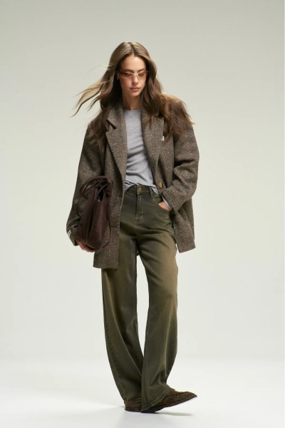 Пальто-жакет "Ёлочка" с мушкой Brown Erist store, цвет: коричневый, НФ-00002560 купить онлайн