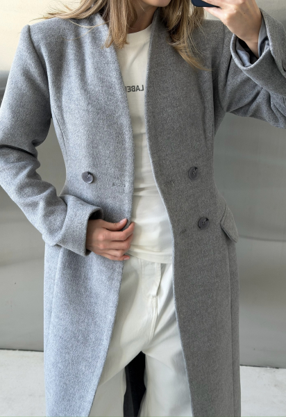 Пальто "Stephanie" серое Label .B, цвет: серый,  купить онлайн