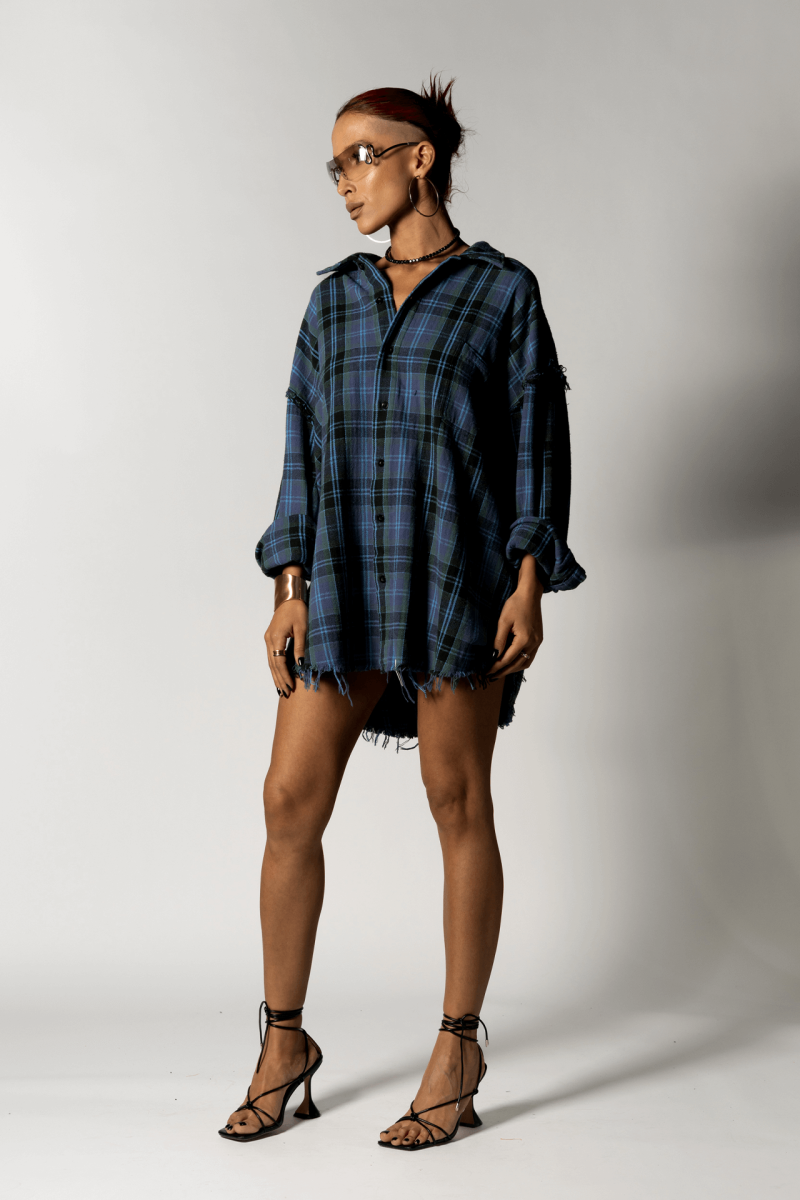 Рубашка Blue "Raw Plaid Shirt"
