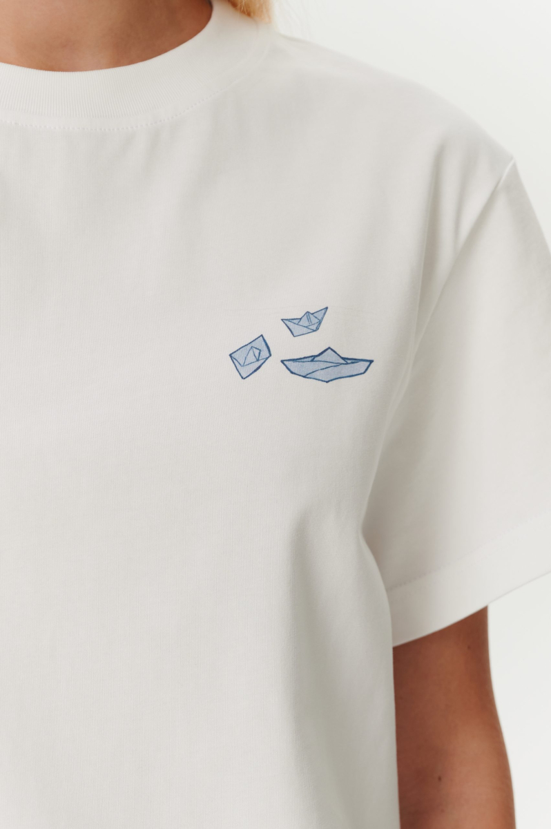 Футболка "Бумажный кораблик" CHUBA, цвет: белый, tshirt_paper_boat купить онлайн