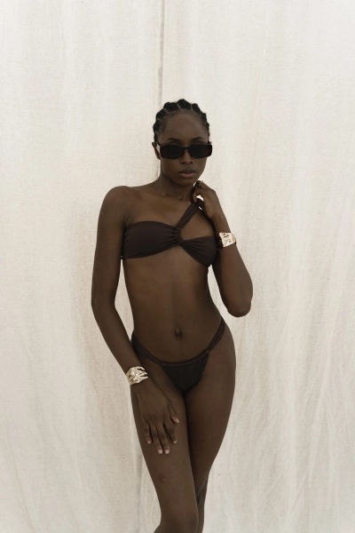 Лиф Asymmetrical Bikini Coffee Bean