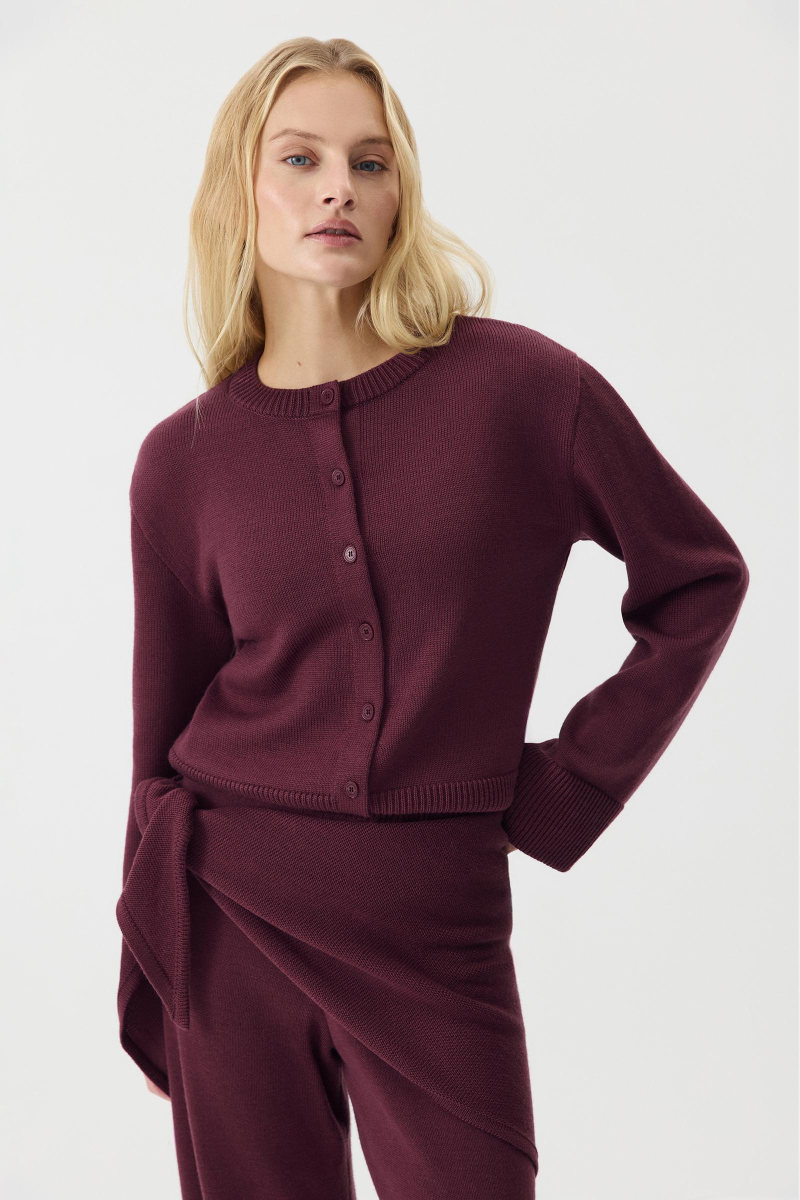 Кардиган из шерсти Charmstore, цвет: сливовый, 305-42898-680 купить онлайн