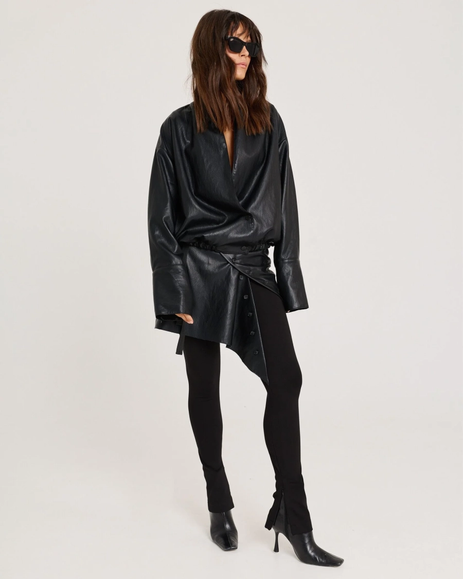 Бомбер из экокожи BLACK Anmuse, цвет: Черный, JCK25W207-BLC купить онлайн