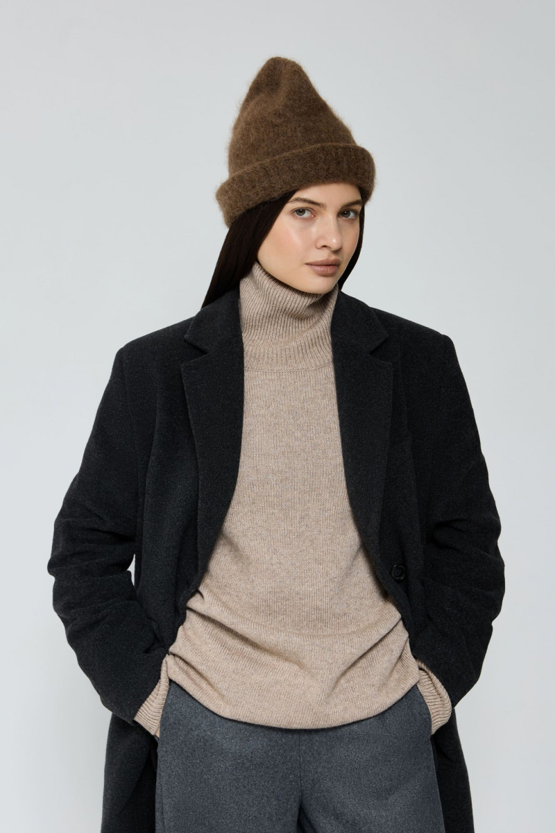 Шапка из альпаки AROUND, цвет: коричневый 1112_17A02 купить онлайн