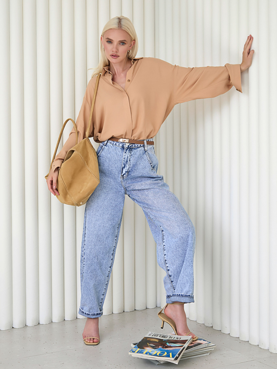 Джинсы-баллон I.B.W., цвет: голубой, TR036 купить онлайн