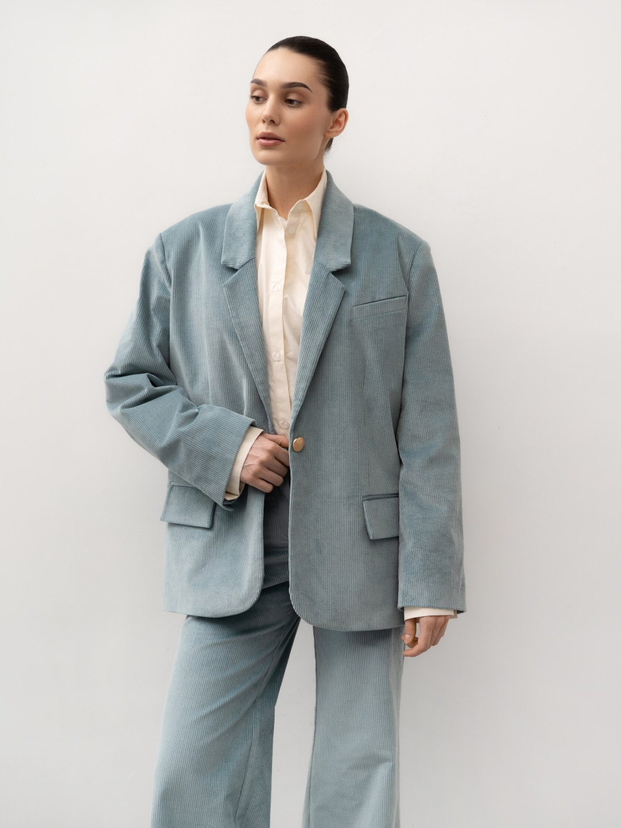 Пиджак вельветовый TRES, цвет: голубой, НФ-00002711 купить онлайн