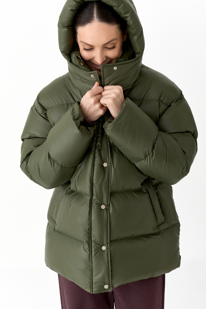 Пуховик с эффектом Puff Ricoco, цвет: оливковый, 7013/2 купить онлайн