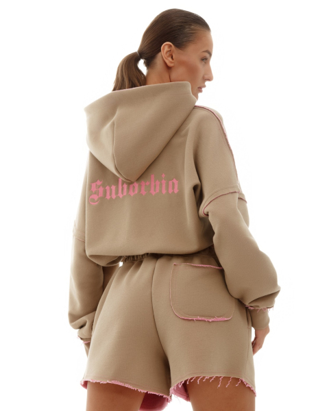 Костюм DOUBLE TROUBLE с худи Suborbia, цвет: Beige-pink,  купить онлайн