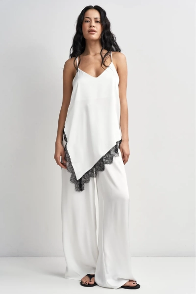 Топ с кружевом Erist store, цвет: белый, НФ-00003474 купить онлайн