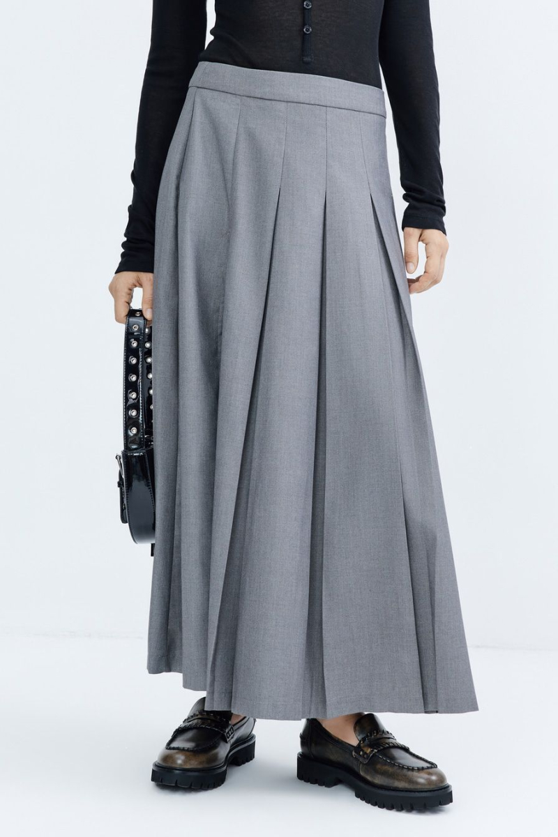 Юбка-миди со складками TOPTOP, цвет: серый, TT.071.15844.800 купить онлайн