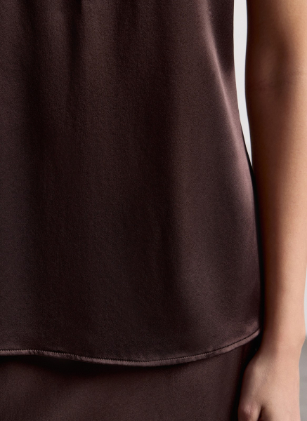 Топ из шелка ALL WE NEED, цвет: коричневый, 2603W1129P-19 купить онлайн