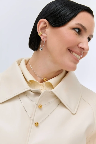 Серебряная серьга-кафф «Кружево» SBLESKOM, цвет: позолота, 22125 купить онлайн