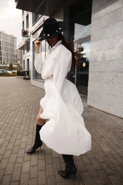 Юбка асимметричная из хлопка и нейлона Ricoco, цвет: молочный, 7083/1 купить онлайн