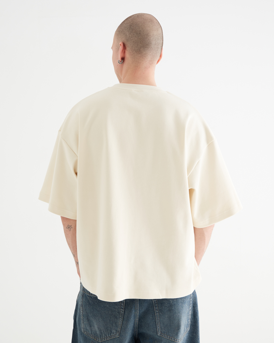 Футболка укороченная «Драма» CULTBASE, цвет: бежевый,  купить онлайн