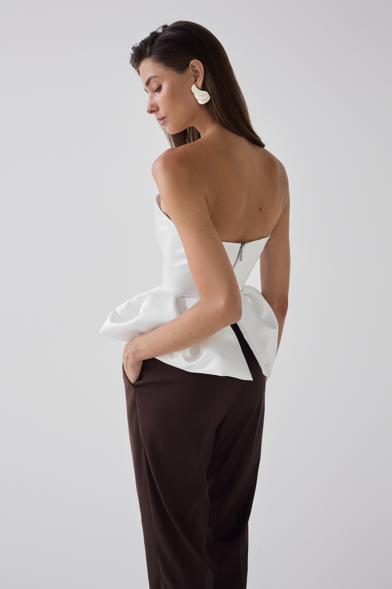 Топ-корсет из тафты Shtripling, цвет: белый, SHTOP003WHT купить онлайн