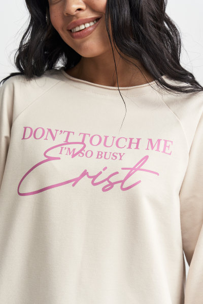 Лонгслив Не трогай меня Erist store, цвет: бежевый, НФ-00003152 купить онлайн