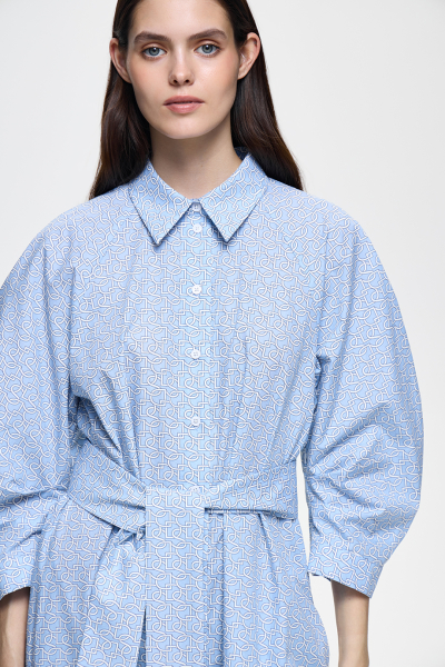 Платье-рубашка с лого-паттерном DREAMS BY ALENA AKHMADULLINA, цвет: голубой, 126102070204615/211000 купить онлайн