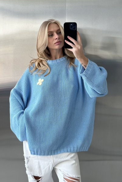 Джемпер с открытой спиной Label .B, цвет: голубой Kn.01.34LB | новая ресейл коллекция купить онлайн